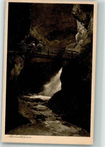 W8246 Marktschellenberg Almbachklamm Verlag Eugen Richter Wasserfall 1928