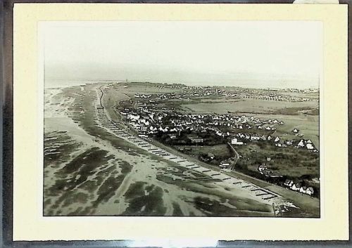 Duhnen Foto montiert auf Karton Fliegeraufnahme vom Strand und Ort Fotograf Otto Schulze