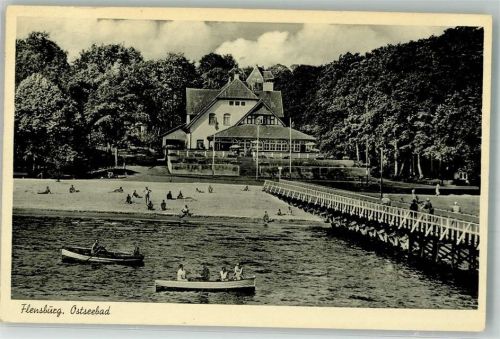 Flensburg Standbad mit Seebrücke Ostseebad Notopfermarke