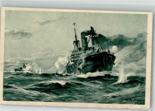 1917 Deutsches U-Boot im Gefecht mit einem bewaffneten Handelsdampfer Marine WK I