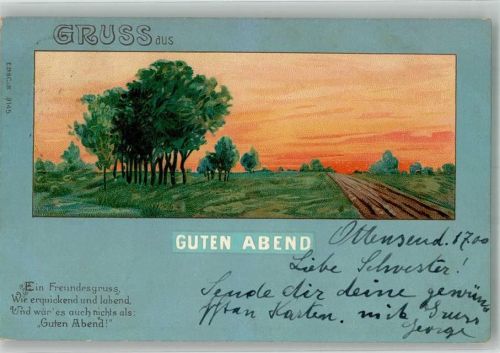 1900 Guten Abend Spruch E.B. u. C.i.B. 9145