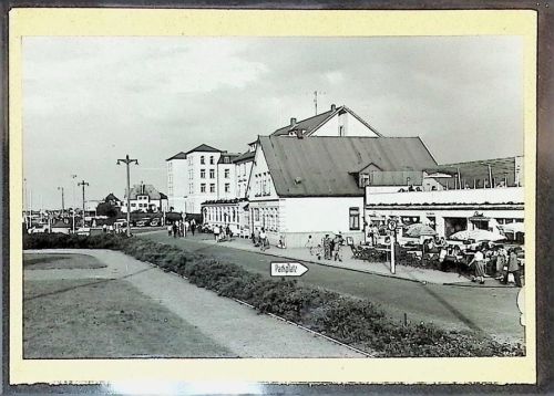 Duhnen Foto montiert auf Karton Geschäftsstraße am Strand Fotograf Otto Schulze