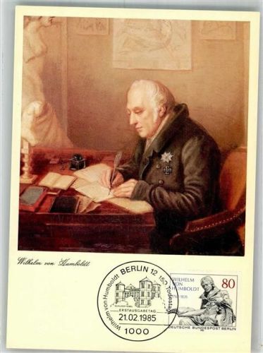 Neukölln 150. Todestag von Wilhelm von Humboldt Erstausgabe Ort lt. Stempel