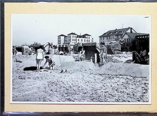 Duhnen Foto montiert auf Karton Strandleben Fotograf Otto Schulze