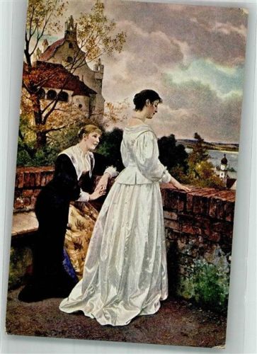 1919 sign. Niczky Junge Frau in Erwartung Poesie / Liebe Salon J.P.P. 2110