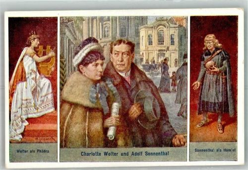 1943 Charlotte Wolter als Phädra und Adolf Sonnenthal als Hamlet