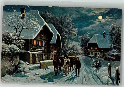 1910 Winter Holzfuhrwerk