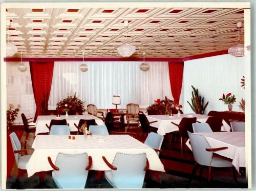Fussingen Gasthaus Haus Schönblick Gaststube Foto Original aus Archiv eines Ansichtskartenverlags Ort handschriftlich