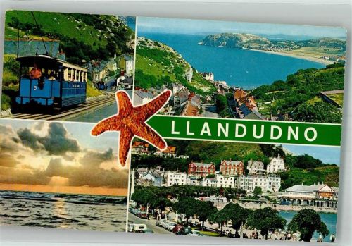 Llandudno 1978 Bergbahn Great Orme Railway Hafen Auto