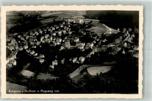 Rabenau 1941 Fliegeraufnahme des Ortes mit Schulgebäude