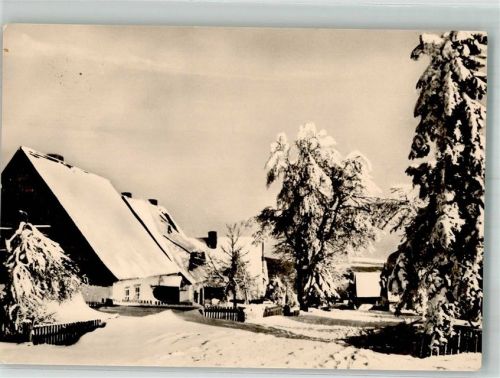 Zinnwald-Georgenfeld Dorfstraße Winter Schnee