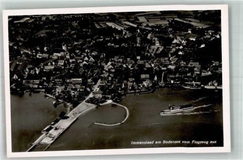Immenstaad 1939 Fliegeraufnahme des Ortes mit Kirche St. Jodokus Bodenseeschiff