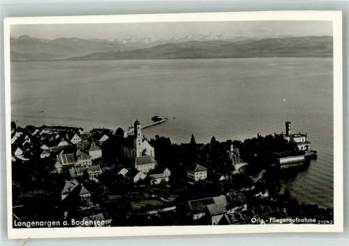 88085 W7994 Langenargen Foto AK Fliegeraufnahme Kirche