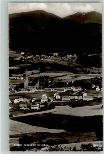 Rabenstein Panorama des Ortes mit Filialkirche St. Johannes Nepumuk und Arber Fotograf Kohlbauer