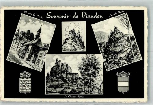 Vianden 1961 Kirche St. Nicilas Schloss Feodal