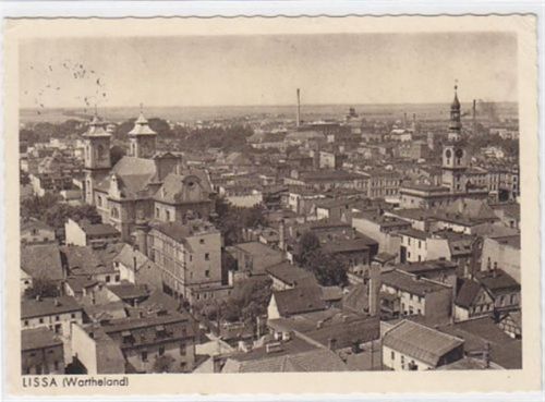 Lissa AK Lissa Leszno Wartheland Totale, 1942 gelaufen, leichte Stempelspuren, sonst gut erhalten.
