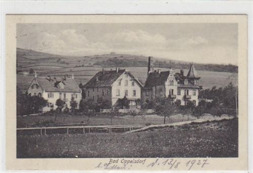 Bad Oppelsdorf einigen Häusern von Bad Oppelsdorf - Opolno Zdrój / Kreis Görlitz - Zgorzelec gelaufen 1927. Leichte Stempelspuren, sonst gut erhalten