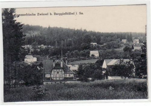 Kurort Berggießhübel Zwiesel bei Bad Berggießhübel mit Teilansicht ungelaufen Gute Erhaltung.