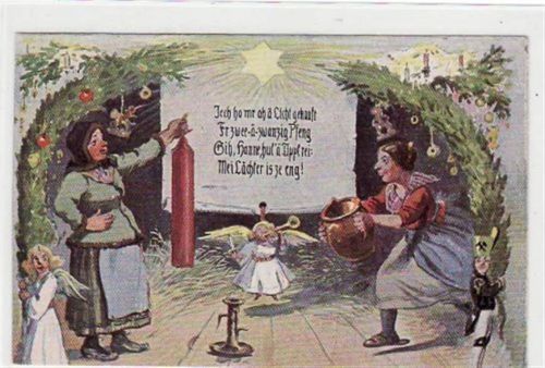 Erzgebirgsmotiv mit Dr Weihnachts - Heiligohmd ungelaufen Top Erhaltung.