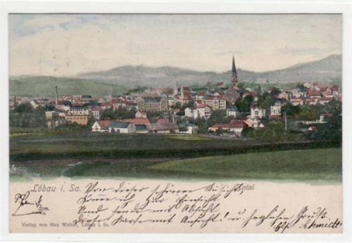 Löbau Löbau gelaufen und Bahnpoststempel von 1900, Zug Nr. 645. Gute Erhaltung.