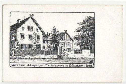Jöhstadt mit Landheim d. Leipziger Nikolaischule ungelaufen Ecken mit Albumabdrücken, sonst gut erhalten