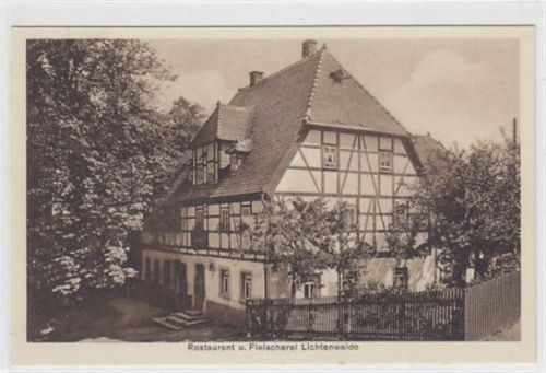Restaurant und Fleischerei Lichtenwalde. Bes. Albert Kürschner. Ungelaufen. Sehr gut erhalten.