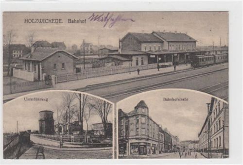 Holzwickede. Bahnhof Zug Unterführung Bahnhofstraße. 1916 Feldpost Oben links und rechts etwas dünneres Papier, sonst gut erhalten