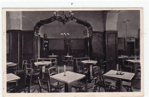 Euskirchen Euskirchen mit Konditorei - Kaffee u. Weinhaus Albert Kramer, Bahnhofstraße 17 / 19, Innenansicht gelaufen von 1930. Leichter Bug unten rechts, sonst gut erhalten