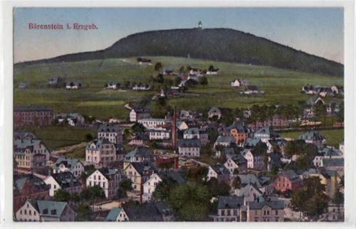 Bärenstein Bärenstein mit Gesamtansicht gelaufen von 1915 kleiner Knick unten links und rechts, leichter Stempeldurchdruck, sonst gut erhalten