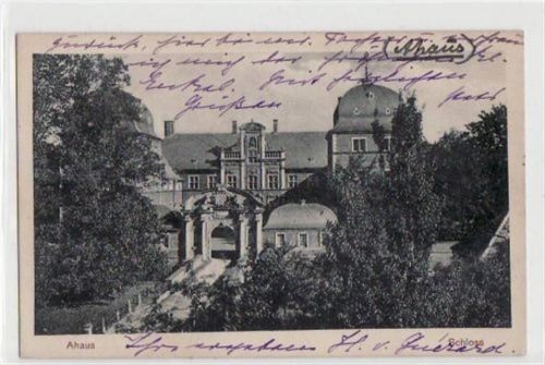Ahaus mit Schloss gelaufen, Marke entfernt, handschriftliches Datum von 1926. Gute Erhaltung.