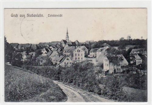 Siebenlehn Siebenlehn gelaufen von 1914. Leichter Stempeldurchdruck, leicht bügig, leicht fleckig, sonst gut erhalten.