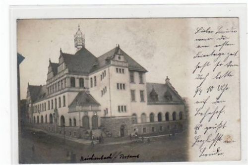 Reichenbach mit Postamt gelaufen von 1903. Leichter Stempeldurchdruck, leicht bügig, leicht stockfleckig, sonst gut erhalten