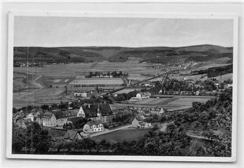 Merzig Merzig. ein Blick auf die Stadt vom Kreuzberg aus gesehen gelaufen. Leichter Stempeldurchdruck, sonst gut erhalten