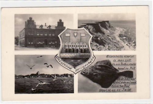 Heiligenhafen, 5 Abbildungen mit Stadtwappen. Feldpost, Stempel von 1940. Gute Erhaltung.