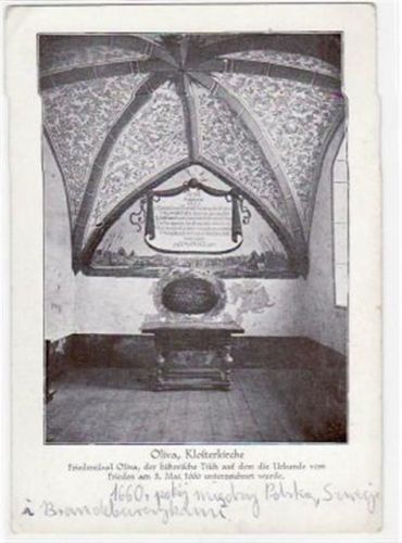 Oliva / Oliwa mit Klosterkirche ungelaufen Leicht bügig, leichte Eckabschürfungen, sonst gut erhalten