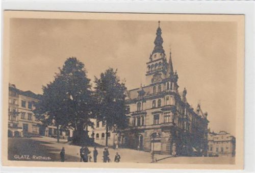 Glatz Rathaus in Glatz / Klodzko. Karte beschrieben Leichter Bug unten links, sonst gut erhalten