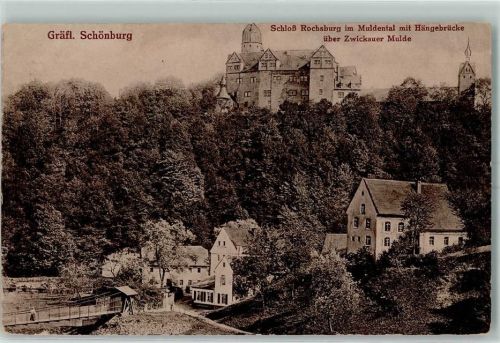 09328 O9293 Lunzenau Gebrauchsspuren Schloss Rochsburg Hängebrücke Zwickauer Mulde