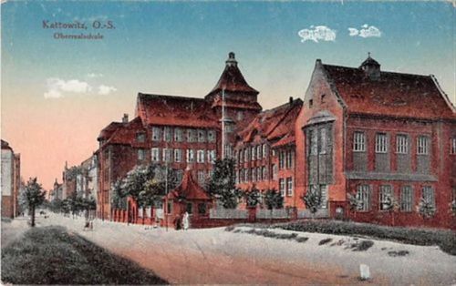 Kattowitz Kattowitz / Katowice in Oberschlesien. Oberrealschule ungelaufen Gute Erhaltung.