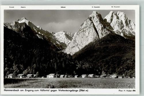82491 W8104 Hammersbach - Eingang Höllental Wettersteingebirge Kreuzeck Alpspitze Waxenstein