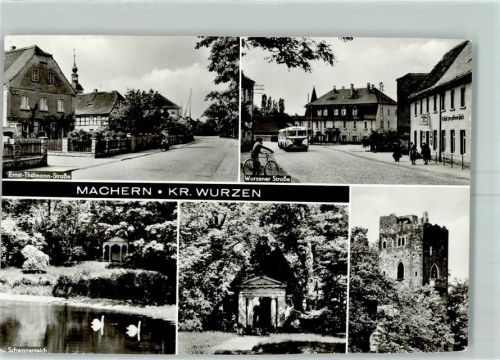 Machern Ernst Thälmann Straße Wurzener Straße Schwanenteich Burg Fahrrad Omnibus