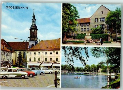 Großenhain Karl Marx Platz Gondelteich VVN Gedenkstätte Berufsschule Kinderwagen Autos