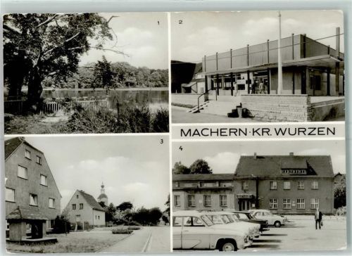 Machern Parkteich Kaufhalle August Bebel Platz HO Gasthaus Stadt Leipzig Autos