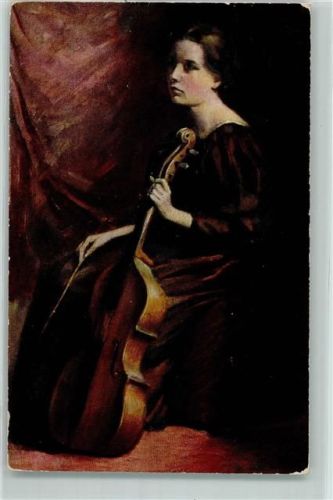 1921 sign Julius Fehling Andante Frau mit einem Cello AK