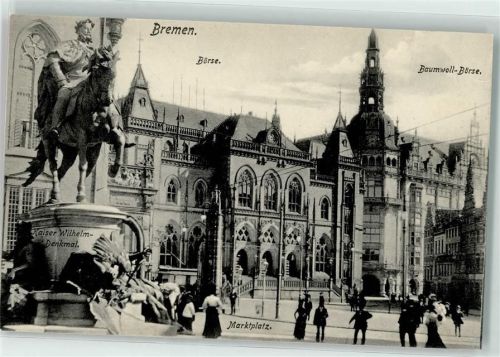 Bremen Baumwoll-Börse Markplatz Kaiser Wilhelm-Denkmal