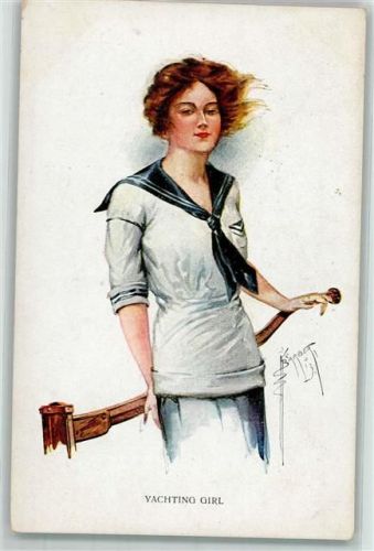 1915 Yachting Girl AK
