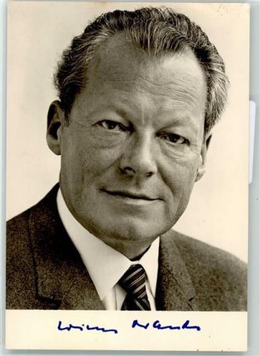 Bundeskanzler Faksimile Unterschrift Brandt, Willy Foto AK