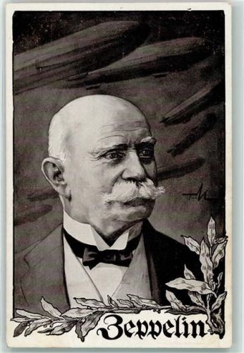sign. Eckenbrecher Luftflottenverein Zeppelin, F. Graf von Künstlerkarte
