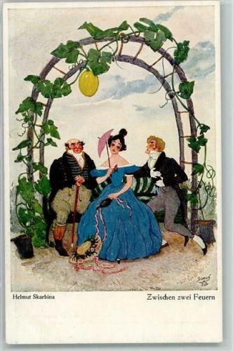 Zwischen zwei Feuern Poesie / Liebe Wohlgemuth & Lissner Nr. 5202 Primus AK