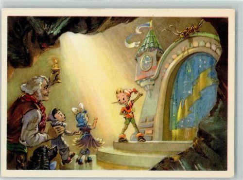 1957 Pinocchio Illustration The golden Key L. Vladimirsky