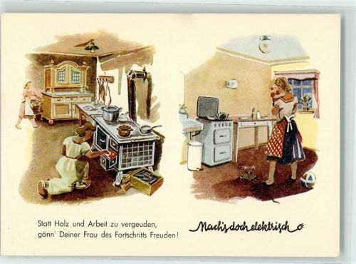 W6000 Frankfurt am Main Serie Bild 1 Mach es doch elektrisch in der Küche , Werbung Beratungsstelle für Elektrizitätsanwendung Haushalt